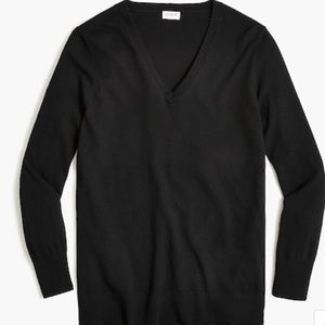 J. Crew Factory Wool-blend V-neck tunic sweater BB086